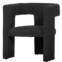 Wohnen Designermöbel*Design Cocktailsessel in Dunkelgrau Boucle - Seanno