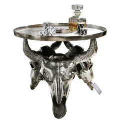 Wohnen Designermöbel*Design Couchtisch mit Büffel Schädel Gestell - Zarinas
