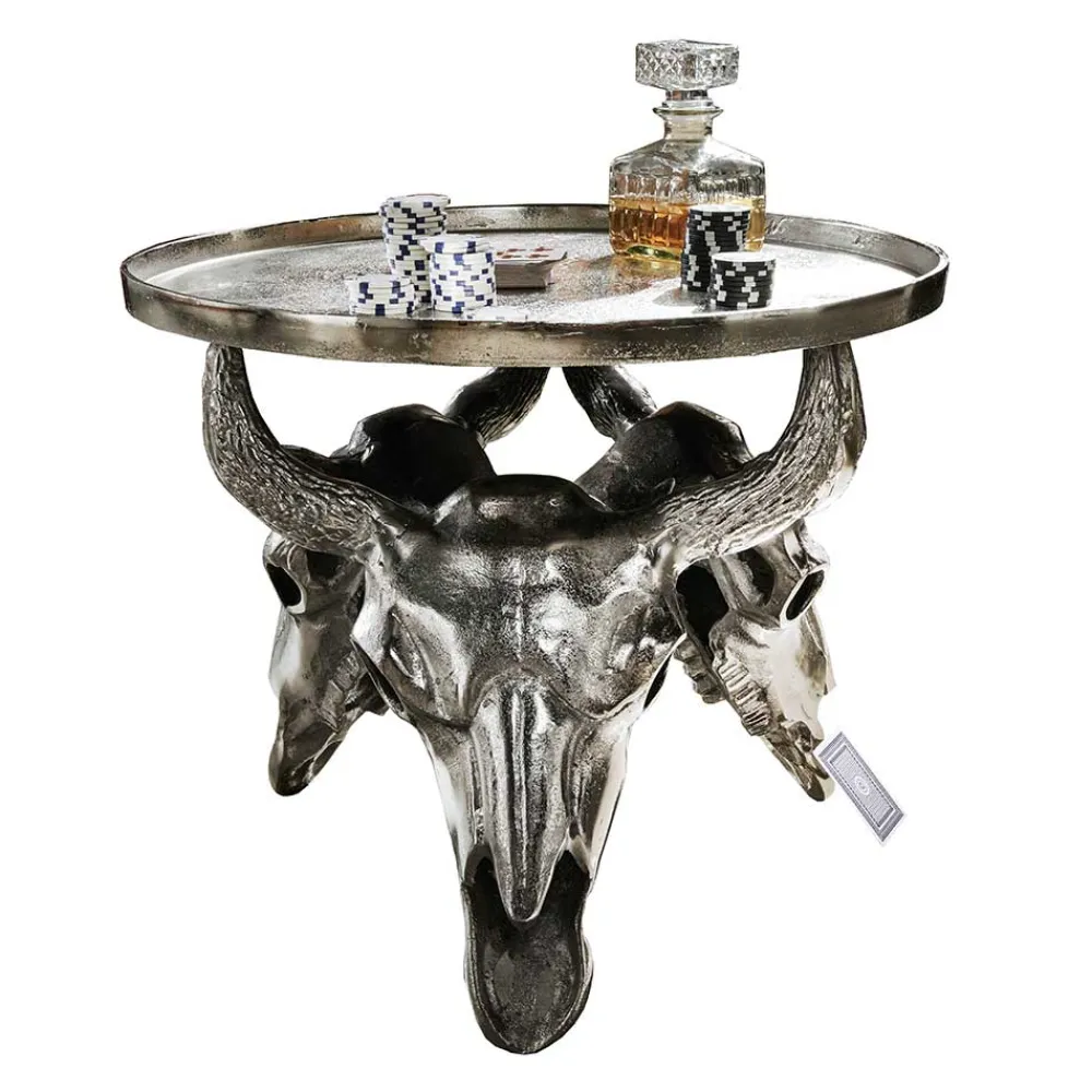Wohnen Designermöbel*Design Couchtisch mit Büffel Schädel Gestell - Zarinas