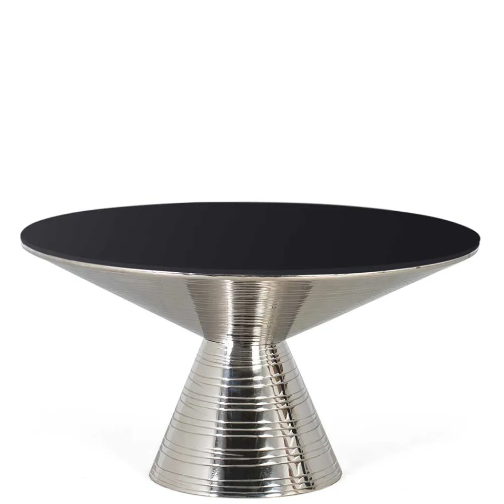 Wohnen Designermöbel*Design Couchtisch mit schwarzer Glasplatte - Coralla