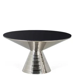 Wohnen Designermöbel*Design Couchtisch mit schwarzer Glasplatte - Coralla