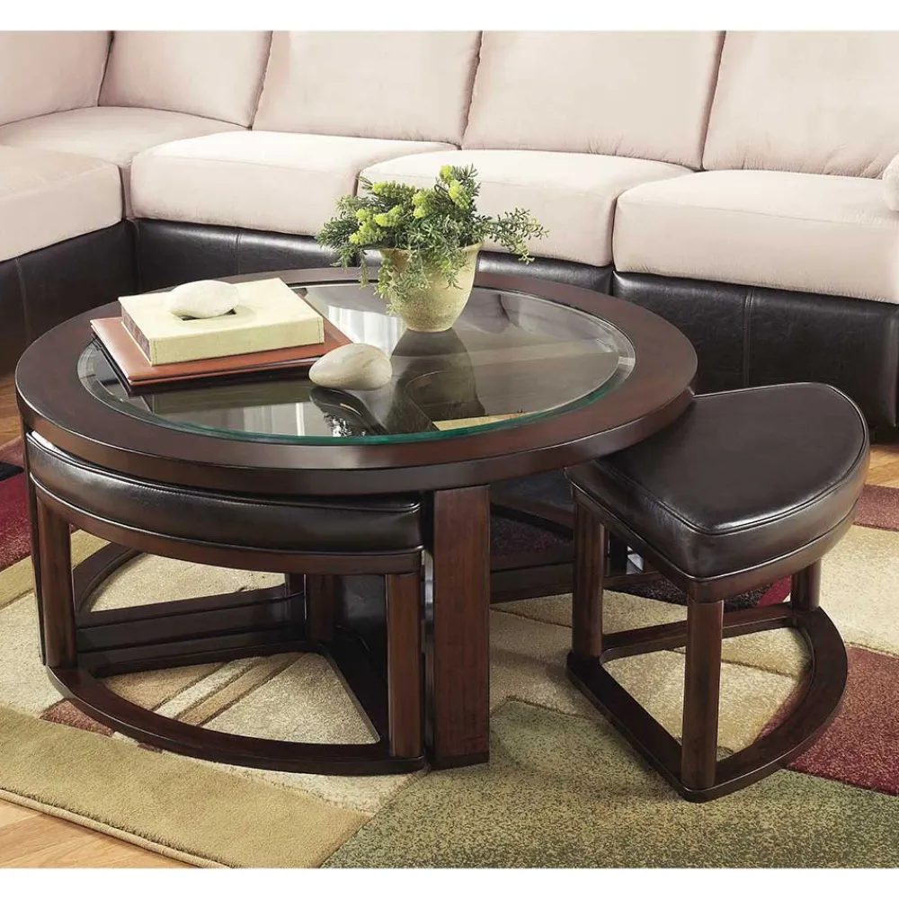 Wohnen Sitzgruppe|Küchen-Essgruppen*Design Couchtisch mit vier Hockern - Fornax (fünfteilig)