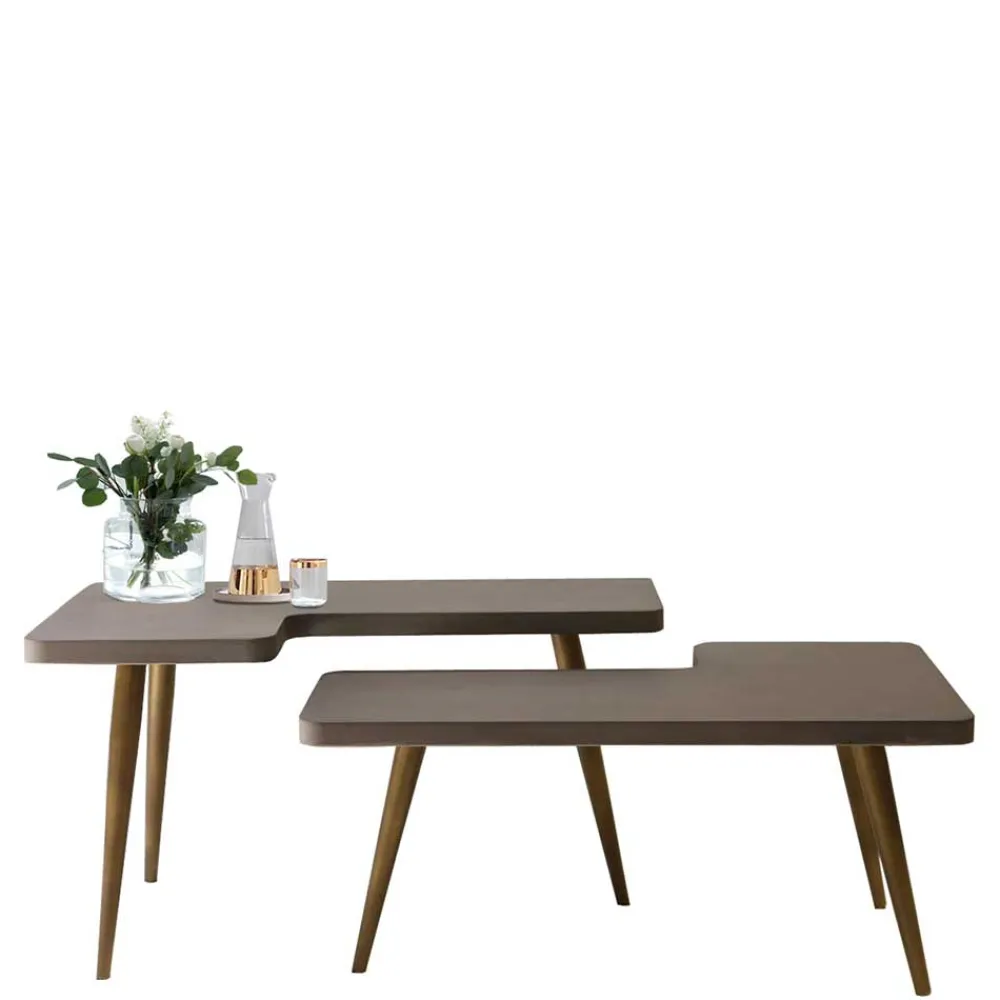 Wohnen Designermöbel*Design Couchtische mit Betonplatte - Varhida (zweiteilig)