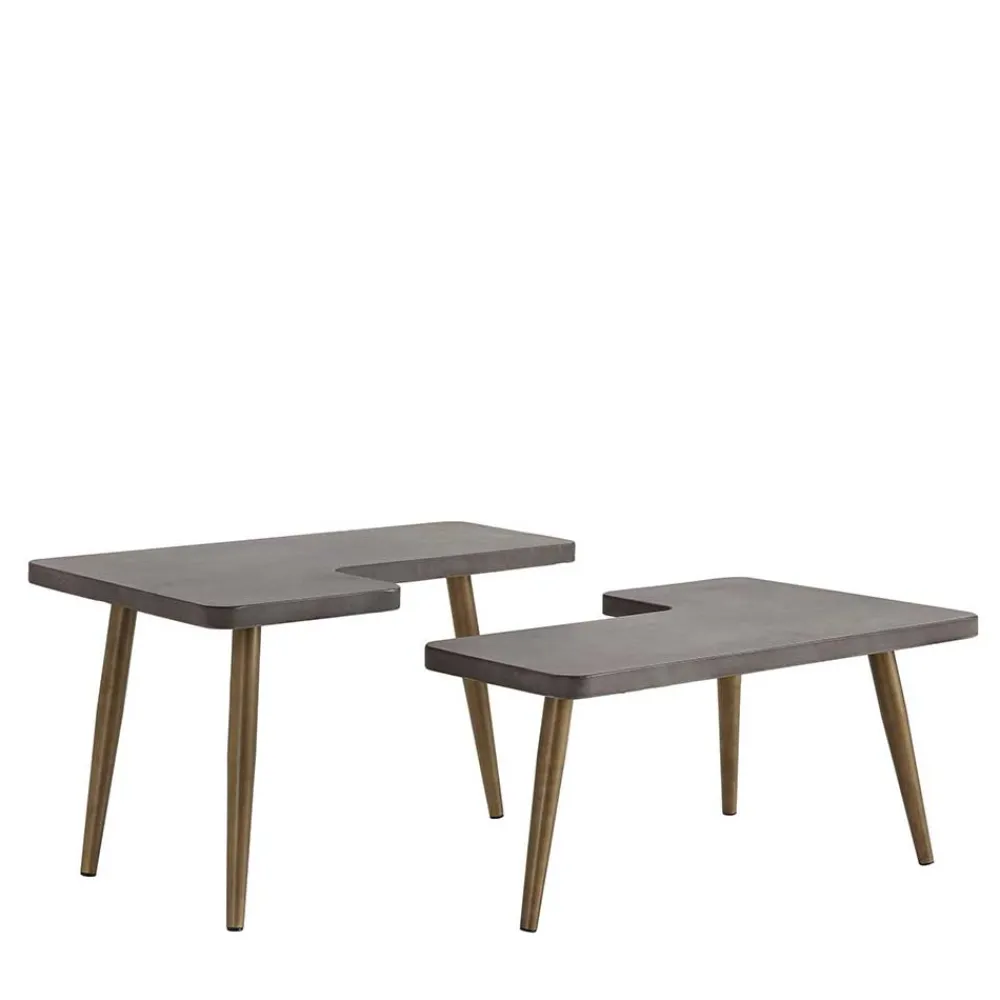Wohnen Designermöbel*Design Couchtische mit Betonplatte - Varhida (zweiteilig)
