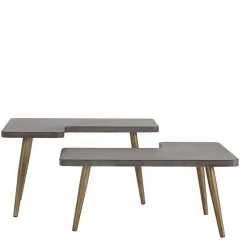 Wohnen Designermöbel*Design Couchtische mit Betonplatte - Varhida (zweiteilig)
