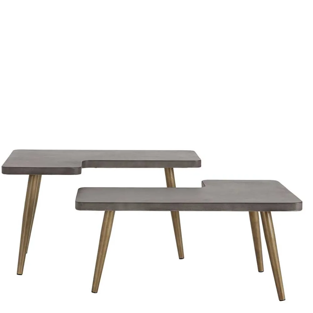 Wohnen Designermöbel*Design Couchtische mit Betonplatte - Varhida (zweiteilig)