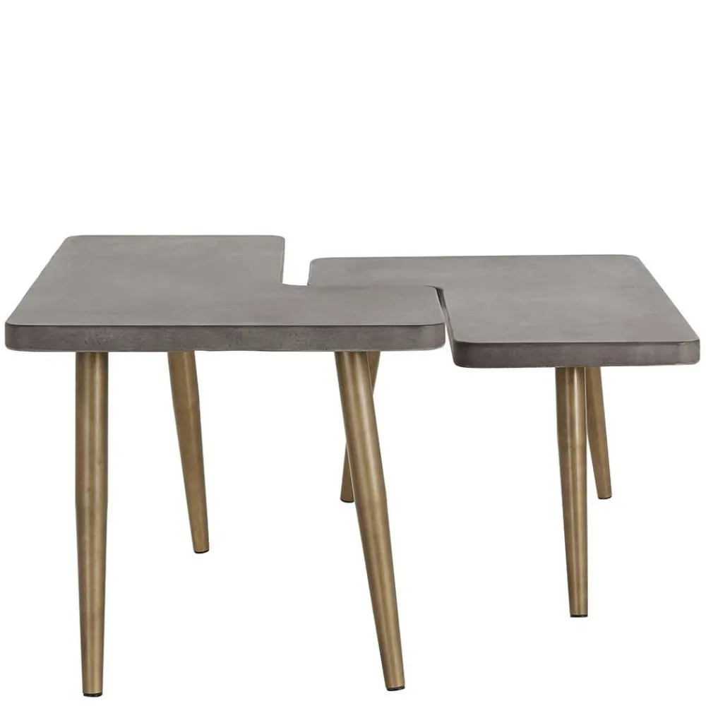 Wohnen Designermöbel*Design Couchtische mit Betonplatte - Varhida (zweiteilig)