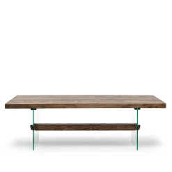 Wohnen Glasmöbel|Loft Möbel*Design Eiche Esstisch mit Glas Gestell - Ventida