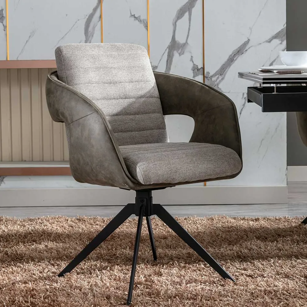 Wohnen Design Esszimmer Drehstuhl mit Armlehnen - Bailon (2er Set)