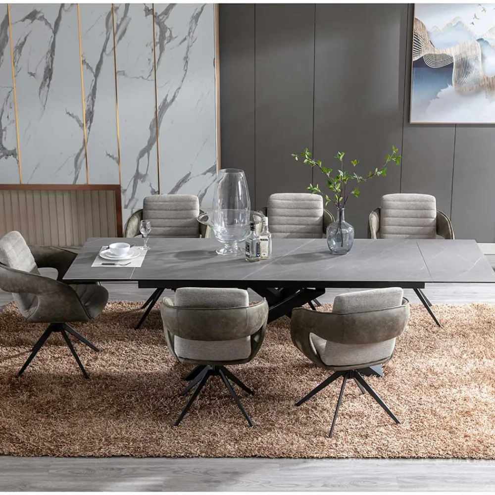 Wohnen Design Esszimmer Drehstuhl mit Armlehnen - Bailon (2er Set)