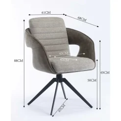 Wohnen Design Esszimmer Drehstuhl mit Armlehnen - Bailon (2er Set)