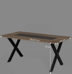 Wohnen Designermöbel*Design Esszimmer Esstisch mit X-Füßen - Vardriva