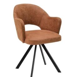 Wohnen Küchenstühle|Esszimmerstühle*Design Esszimmersessel in Cognac Braun - Oseidon