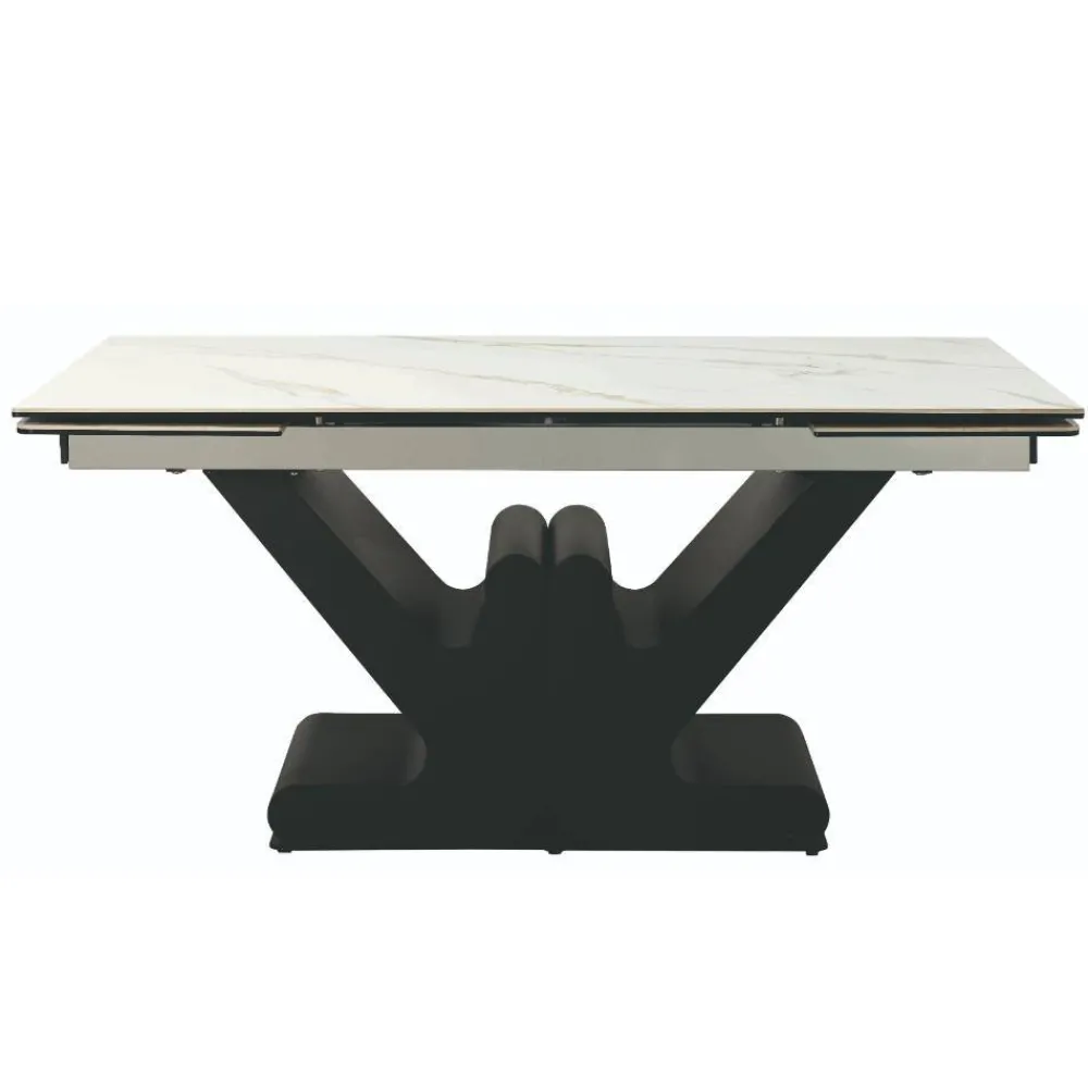 Wohnen Schwarze Möbel|Weiße Möbel*Design Esszimmertisch in Marmoroptik - Yoran