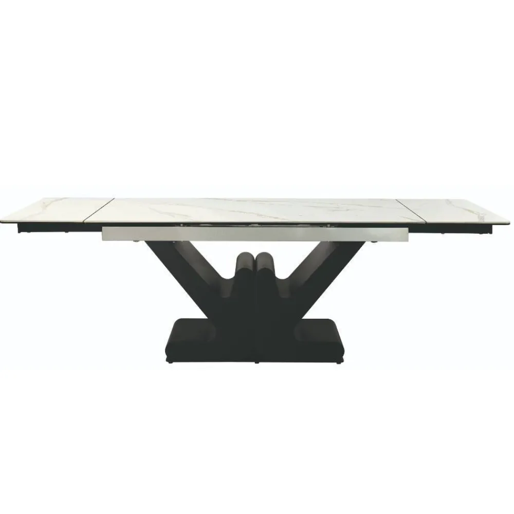 Wohnen Schwarze Möbel|Weiße Möbel*Design Esszimmertisch in Marmoroptik - Yoran