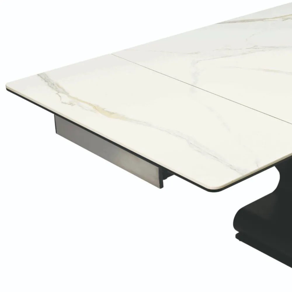 Wohnen Schwarze Möbel|Weiße Möbel*Design Esszimmertisch in Marmoroptik - Yoran