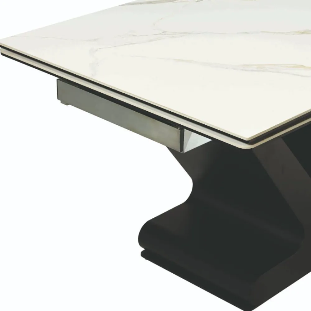 Wohnen Schwarze Möbel|Weiße Möbel*Design Esszimmertisch in Marmoroptik - Yoran