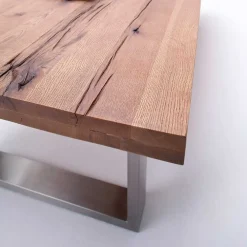 Wohnen Graue Möbel|Küchentische*Design Esszimmertisch mit Holz Eiche dunkel Venditora & Edelstahl