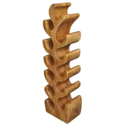 Wohnen Design Flaschenregal aus Suar Massivholz - Teako