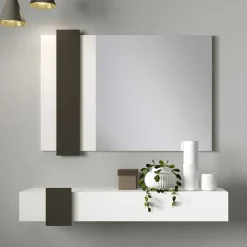 Wohnen Design Flur Set in Weiß & Schwarz - Riguna (zweiteilig)