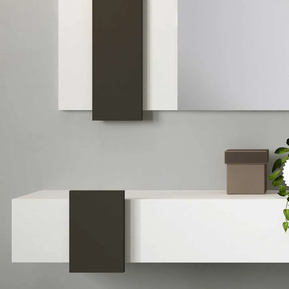 Wohnen Design Flur Set in Weiß & Schwarz - Riguna (zweiteilig)