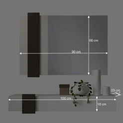 Wohnen Design Flur Set in Weiß & Schwarz - Riguna (zweiteilig)