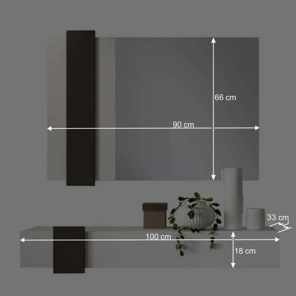 Wohnen Design Flur Set in Weiß & Schwarz - Riguna (zweiteilig)