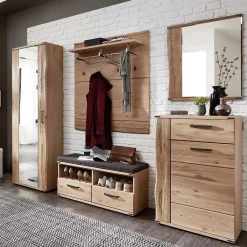 Wohnen Design Flurmöbel mit Baumkante - Konvava (fünfteilig)