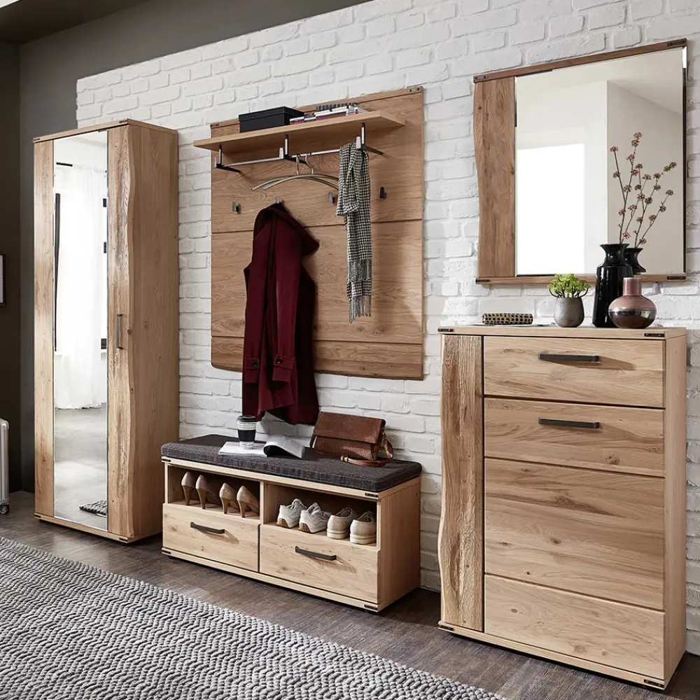 Wohnen Design Flurmöbel mit Baumkante - Konvava (fünfteilig)