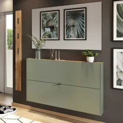 Wohnen Design Flurmöbel Set in Graugrün - Point (dreiteilig)