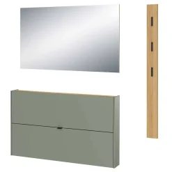 Wohnen Design Flurmöbel Set in Graugrün - Point (dreiteilig)