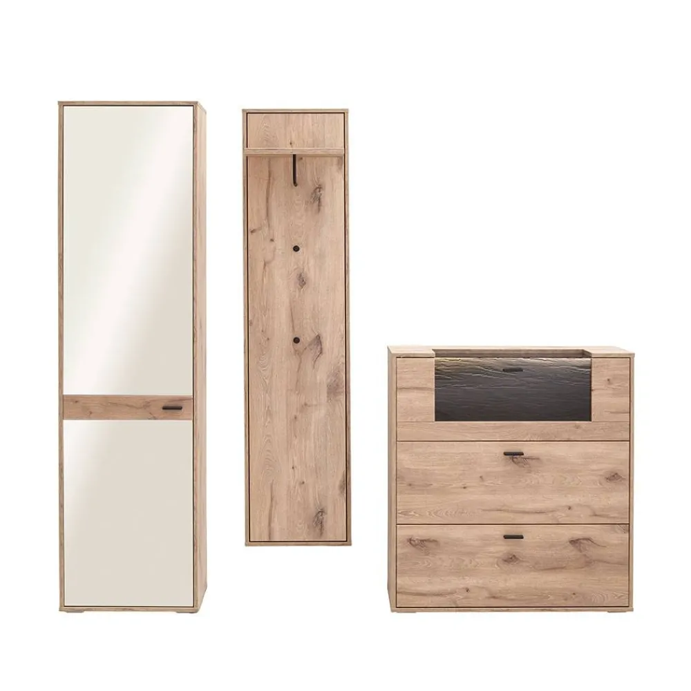 Wohnen Design Flurmöbel Set in Wildeiche - Vapposia (dreiteilig)