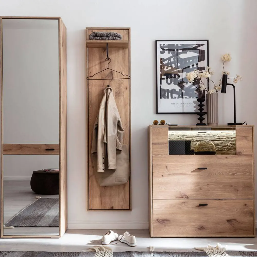 Wohnen Design Flurmöbel Set in Wildeiche - Vapposia (dreiteilig)