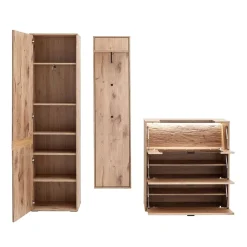 Wohnen Design Flurmöbel Set in Wildeiche - Vapposia (dreiteilig)