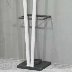 Wohnen Weiße Möbel|Kleiderständer*Design Garderobenständer mit Schirmhalter Tiber in Weiß