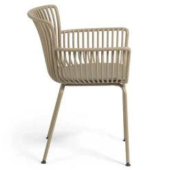 Wohnen Korbmöbel|Gartenstühle*Design Gartenstühle in Beige - Lani (4er Set)