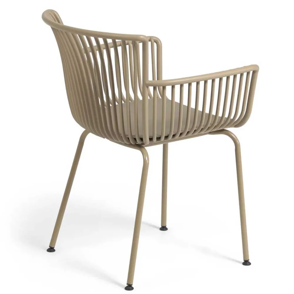 Wohnen Korbmöbel|Gartenstühle*Design Gartenstühle in Beige - Lani (4er Set)