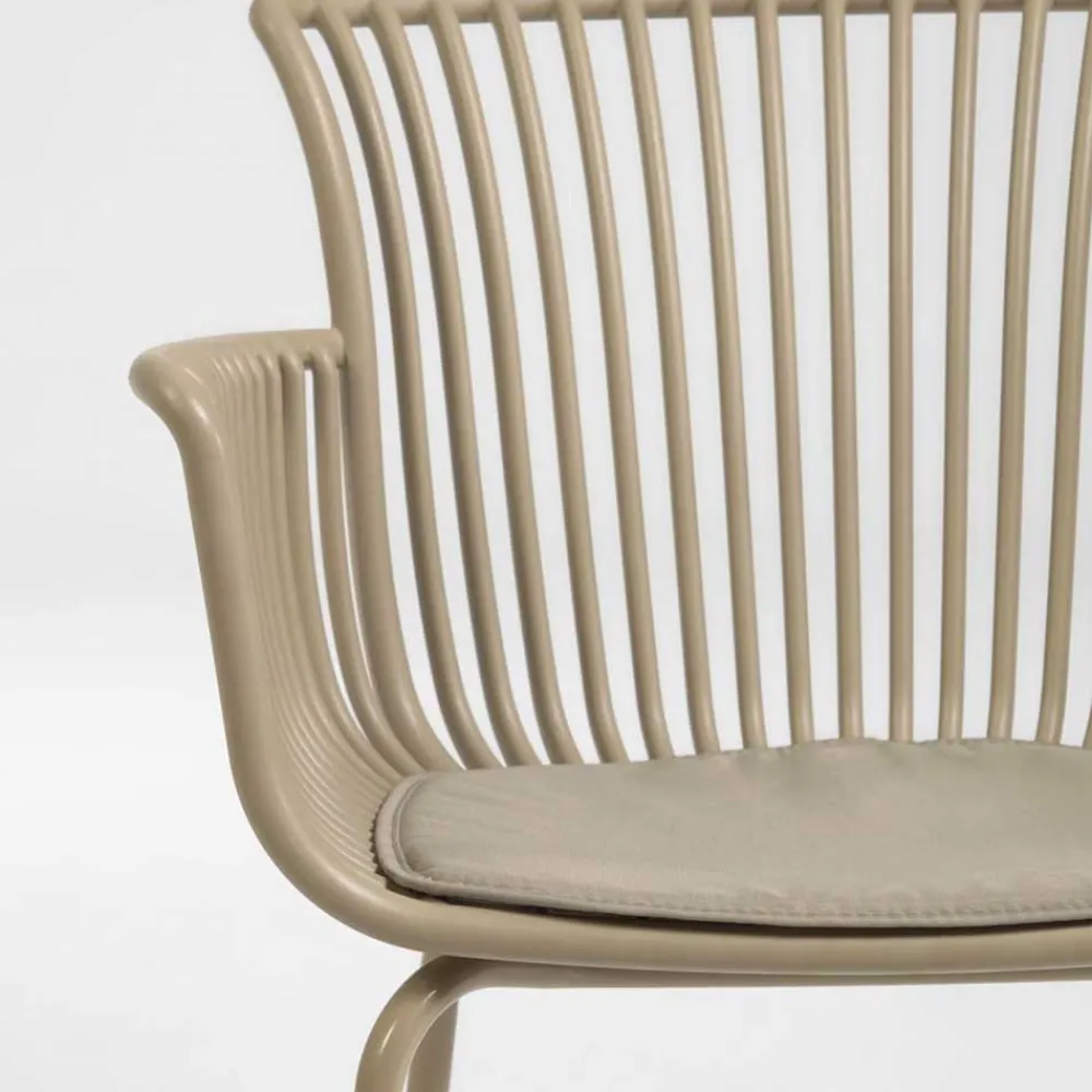 Wohnen Korbmöbel|Gartenstühle*Design Gartenstühle in Beige - Lani (4er Set)