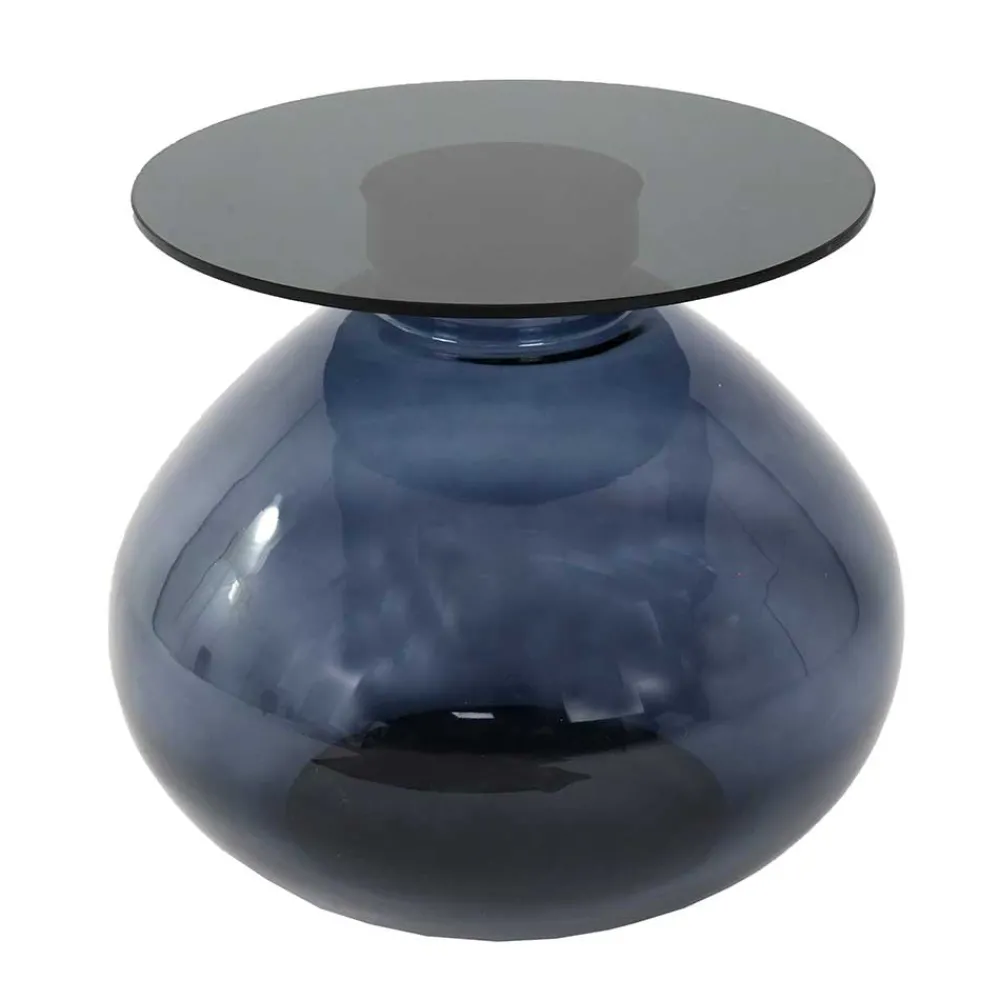 Wohnen Design Glas Beistelltisch in Schwarz - Idian