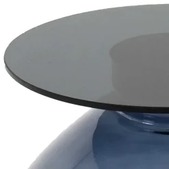 Wohnen Design Glas Beistelltisch in Schwarz - Idian