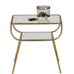 Wohnen Glasmöbel|Küchentische*Design Glastisch mit Gestell Messing Cateyna mit 2 Platten