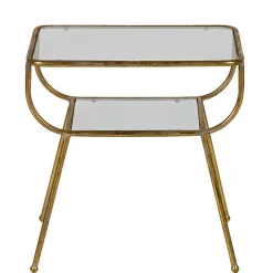 Wohnen Glasmöbel|Küchentische*Design Glastisch mit Gestell Messing Cateyna mit 2 Platten