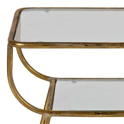 Wohnen Glasmöbel|Küchentische*Design Glastisch mit Gestell Messing Cateyna mit 2 Platten