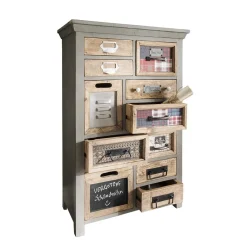 Wohnen Design Highboard aus Recyclingholz mehrfarbig - Andrass