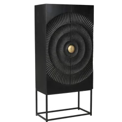 Wohnen Design Highboard in Schwarz und Gold - Oglio