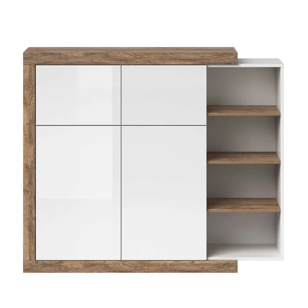 Wohnen Design Highboard mit 2 Klappen & 2 Türen - Milvara