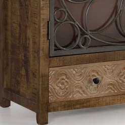 Wohnen Vitrinen|Wohnzimmer-Vitrinen*Design Highboard mit Glas Metalltüren - Everton