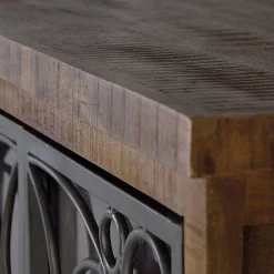 Wohnen Vitrinen|Wohnzimmer-Vitrinen*Design Highboard mit Glas Metalltüren - Everton