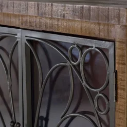 Wohnen Vitrinen|Wohnzimmer-Vitrinen*Design Highboard mit Glas Metalltüren - Everton