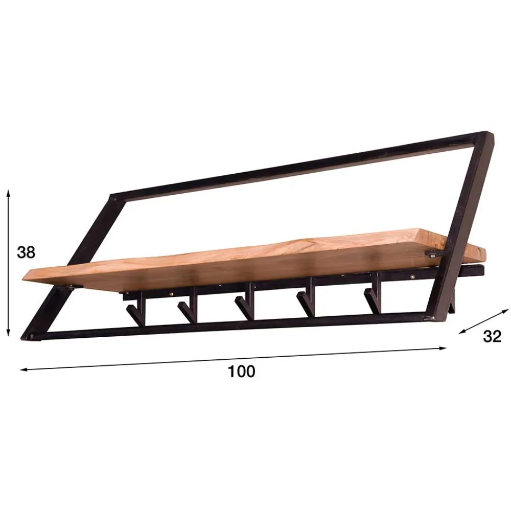 Wohnen Design Hängegarderobe aus Metall und Holz - Nics